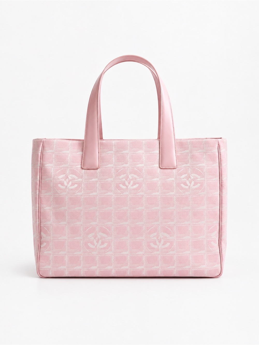 CHANEL Pink CC logo Travel  Ligne Tote